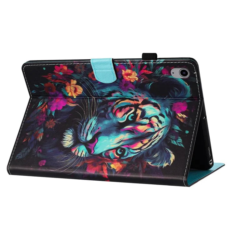 For iPad 10.9 (2022) Case Pattern Printing Full Protection PU Leather Stand Tablet Cover