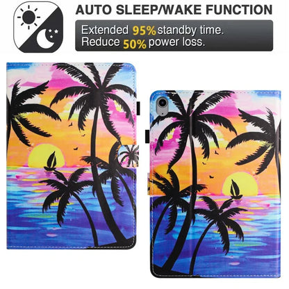 For iPad 10.9 (2022) Case Pattern Printing Full Protection PU Leather Stand Tablet Cover