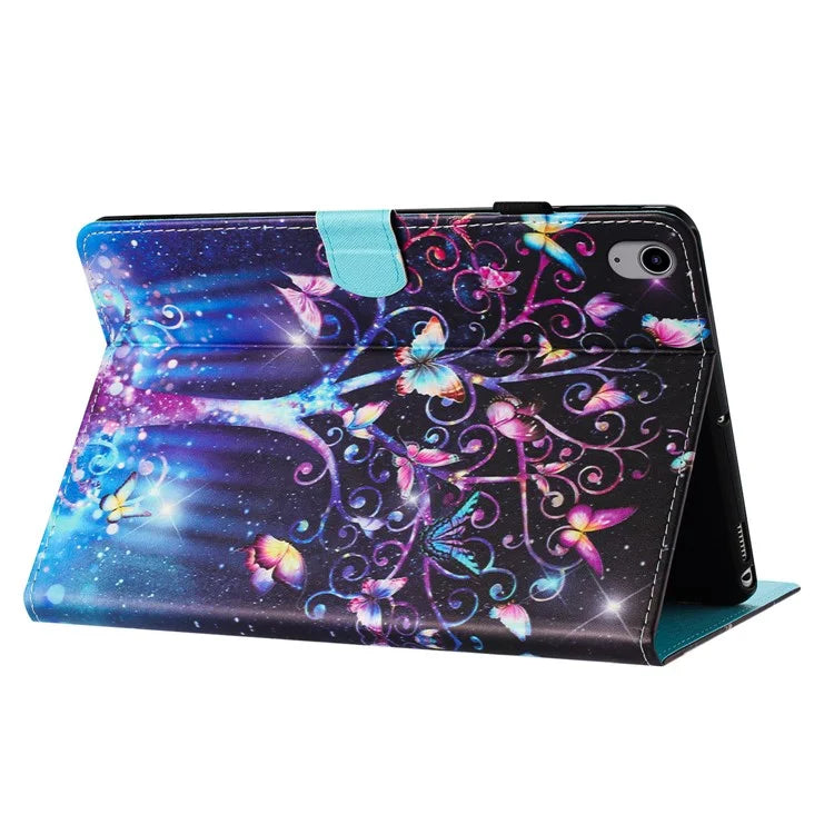 For iPad 10.9 (2022) Case Pattern Printing Full Protection PU Leather Stand Tablet Cover