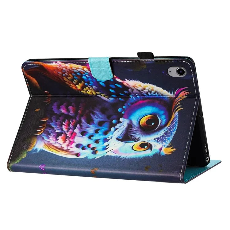 For iPad 10.9 (2022) Case Pattern Printing Full Protection PU Leather Stand Tablet Cover