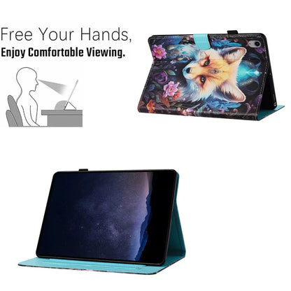 For iPad 10.9 (2022) Case Pattern Printing Full Protection PU Leather Stand Tablet Cover