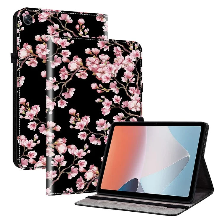 For Oppo Pad Air Case Pattern Printing Flip Stand Card Slots Tablet Shell
