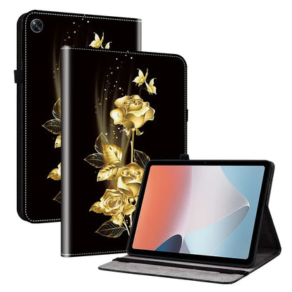 For Oppo Pad Air Case Pattern Printing Flip Stand Card Slots Tablet Shell