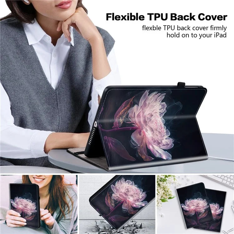 For Oppo Pad Air Case Pattern Printing Flip Stand Card Slots Tablet Shell