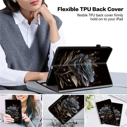 For Oppo Pad Air Case Pattern Printing Flip Stand Card Slots Tablet Shell
