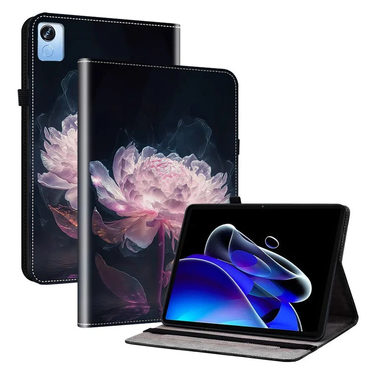 For Realme Pad X Leather Case Pattern Printing Card Holder Tablet Cover