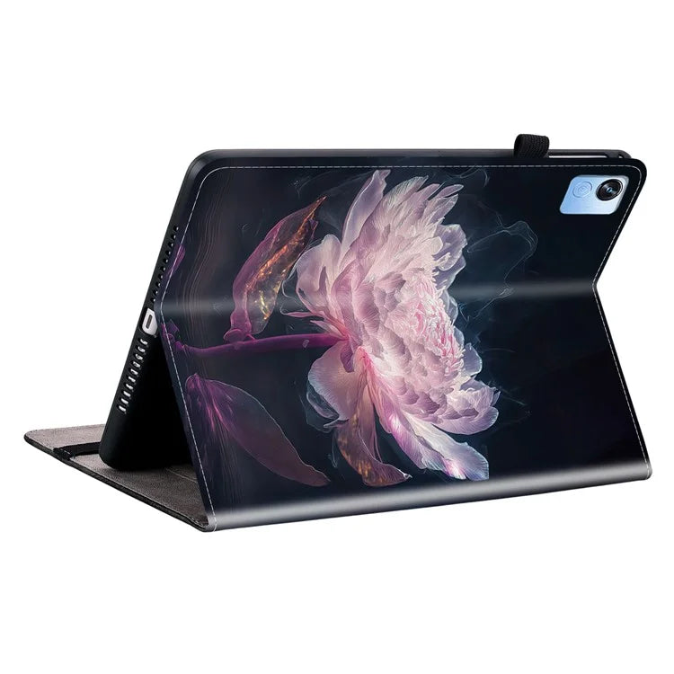 For Realme Pad X Leather Case Pattern Printing Card Holder Tablet Cover