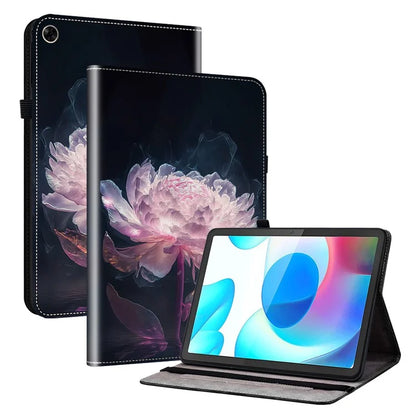 For Realme Pad Case Stand PU Leather Pattern Printed Tablet Cover