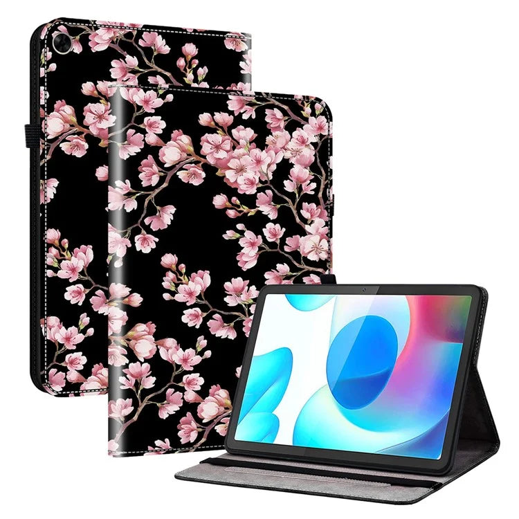 For Realme Pad Case Stand PU Leather Pattern Printed Tablet Cover