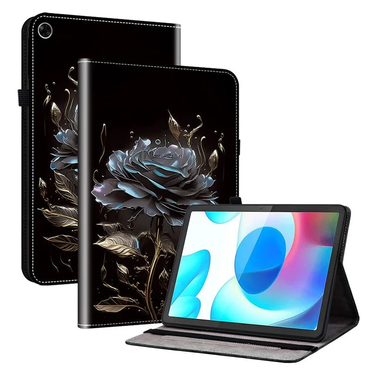 For Realme Pad Case Stand PU Leather Pattern Printed Tablet Cover