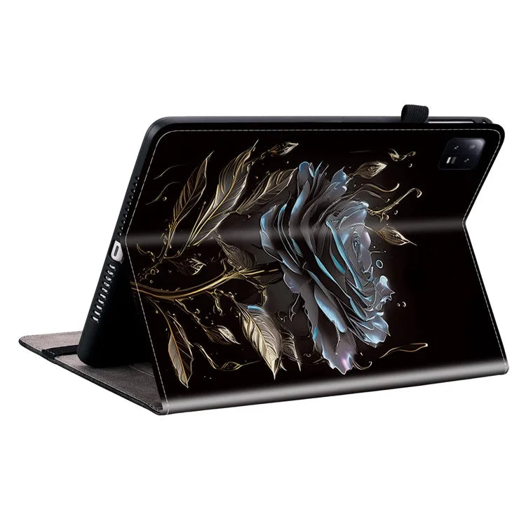 For Xiaomi Pad 6 / Pad 6 Pro Case Pattern Printing Leather Stand Tablet Cover with Card Slots