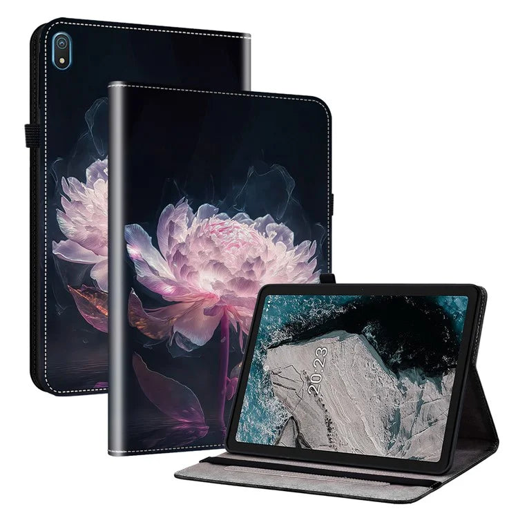 For Nokia T20 Case Pattern PU Leather Flip Tablet Cover with Stand Function Card Slots