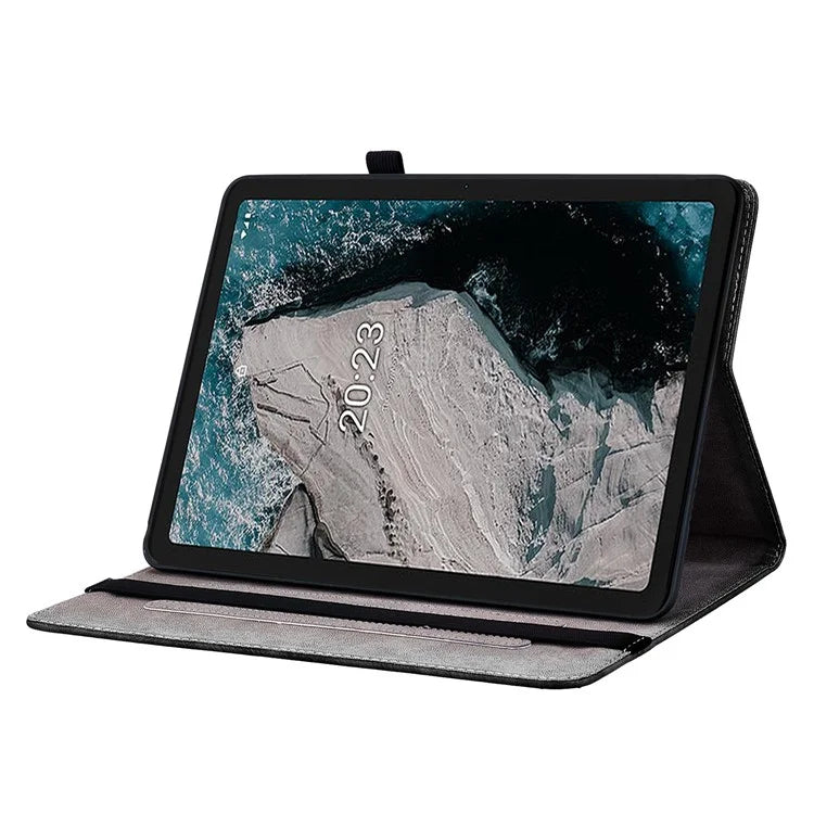 For Nokia T20 Case Pattern PU Leather Flip Tablet Cover with Stand Function Card Slots