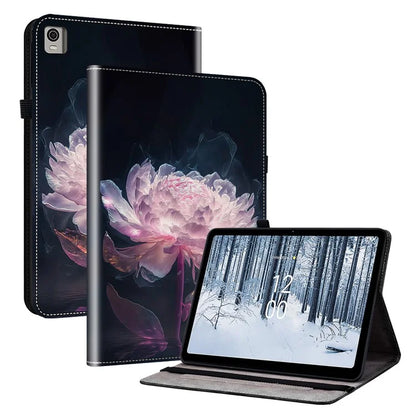 For Nokia T21 Case Pattern Printing PU Leather Tablet Cover with Card Slots Stand