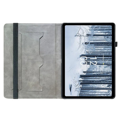 For Nokia T21 Case Pattern Printing PU Leather Tablet Cover with Card Slots Stand
