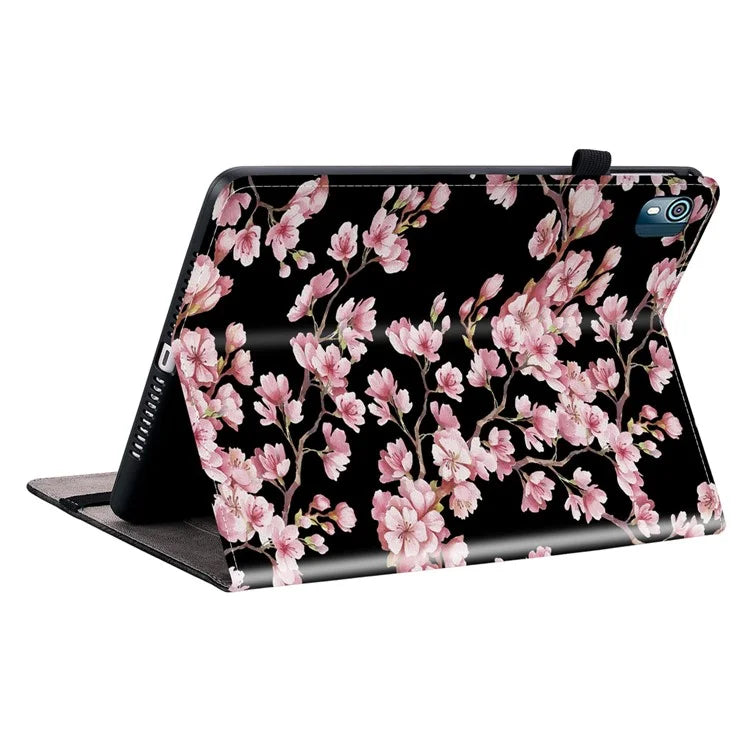 For Nokia T10 Stand Case PU Leather Pattern Printed Tablet Case