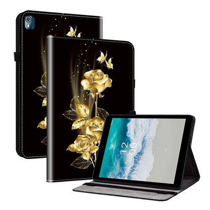 For Nokia T10 Stand Case PU Leather Pattern Printed Tablet Case