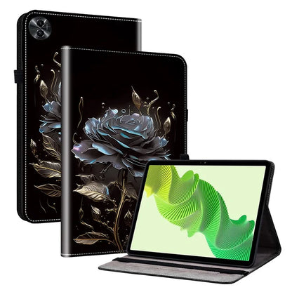 For Realme Pad 2 Case PU Leather Folio Pattern Tablet Cover with Card Slot / Pen Loop Holder