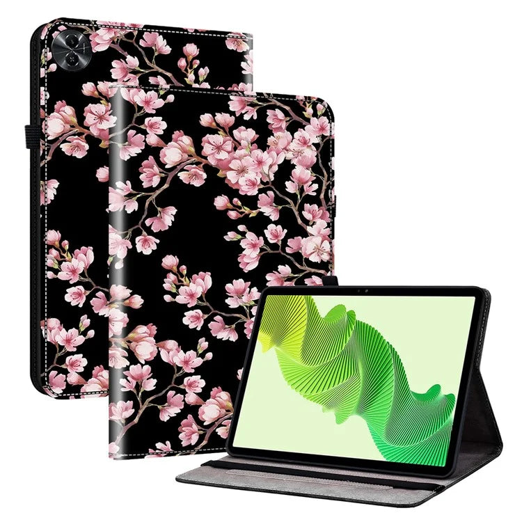 For Realme Pad 2 Case PU Leather Folio Pattern Tablet Cover with Card Slot / Pen Loop Holder