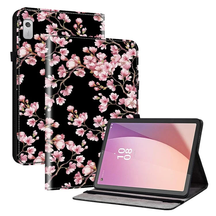 For Lenovo Tab M9 Case PU Leather Pattern Card Slots Tablet Protector