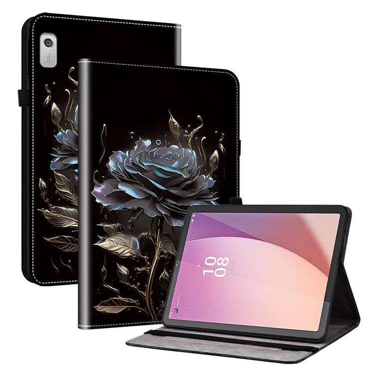 For Lenovo Tab M9 Case PU Leather Pattern Card Slots Tablet Protector