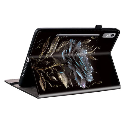 For Lenovo Tab P12 Case Pattern Printing Card Slots Tablet Shell with Foldable Stand