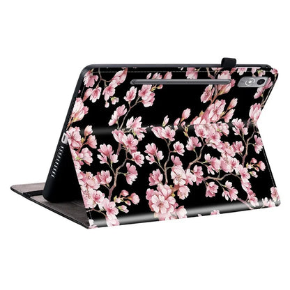 For Lenovo Tab P12 Case Pattern Printing Card Slots Tablet Shell with Foldable Stand