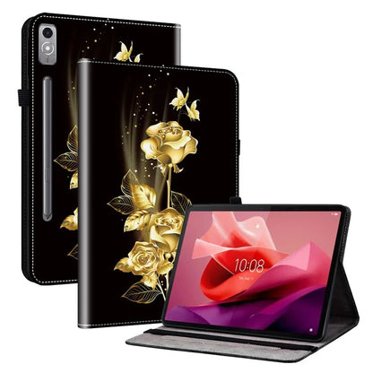 For Lenovo Tab P12 Case Pattern Printing Card Slots Tablet Shell with Foldable Stand