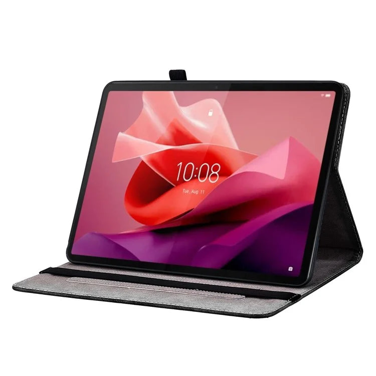 For Lenovo Tab P12 Case Pattern Printing Card Slots Tablet Shell with Foldable Stand