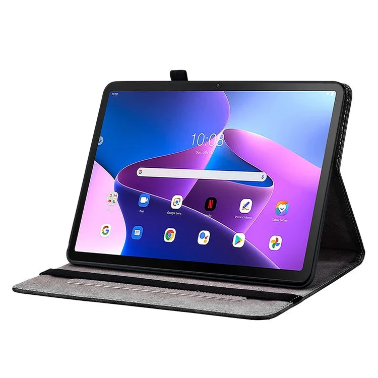 For Lenovo Tab M10 Plus (3rd Gen) Leather Tablet Case Card Slots Cover Pattern Printing