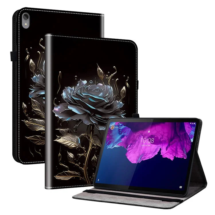 For Lenovo Tab P11 TB-J606F Case PU Leather Pattern Printed Stand Tablet Cover