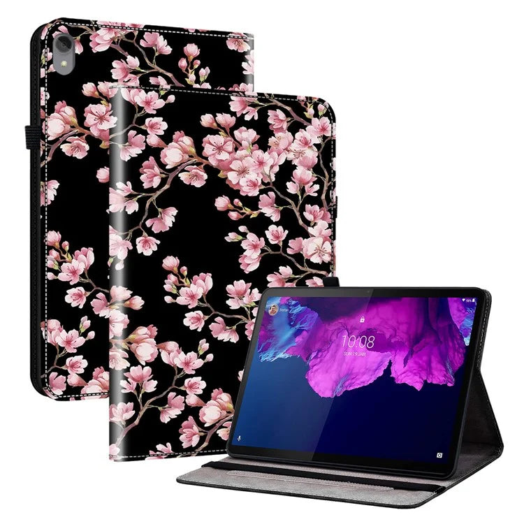 For Lenovo Tab P11 TB-J606F Case PU Leather Pattern Printed Stand Tablet Cover