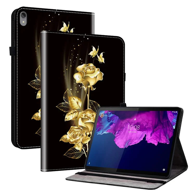 For Lenovo Tab P11 TB-J606F Case PU Leather Pattern Printed Stand Tablet Cover