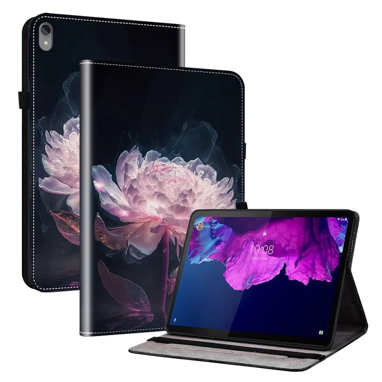 For Lenovo Tab P11 TB-J606F Case PU Leather Pattern Printed Stand Tablet Cover