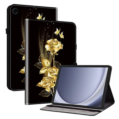 For Samsung Galaxy Tab A9 Case with Stand Leather Pattern Printed Tablet Cover
