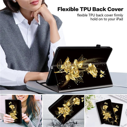 For Samsung Galaxy Tab A9 Case with Stand Leather Pattern Printed Tablet Cover