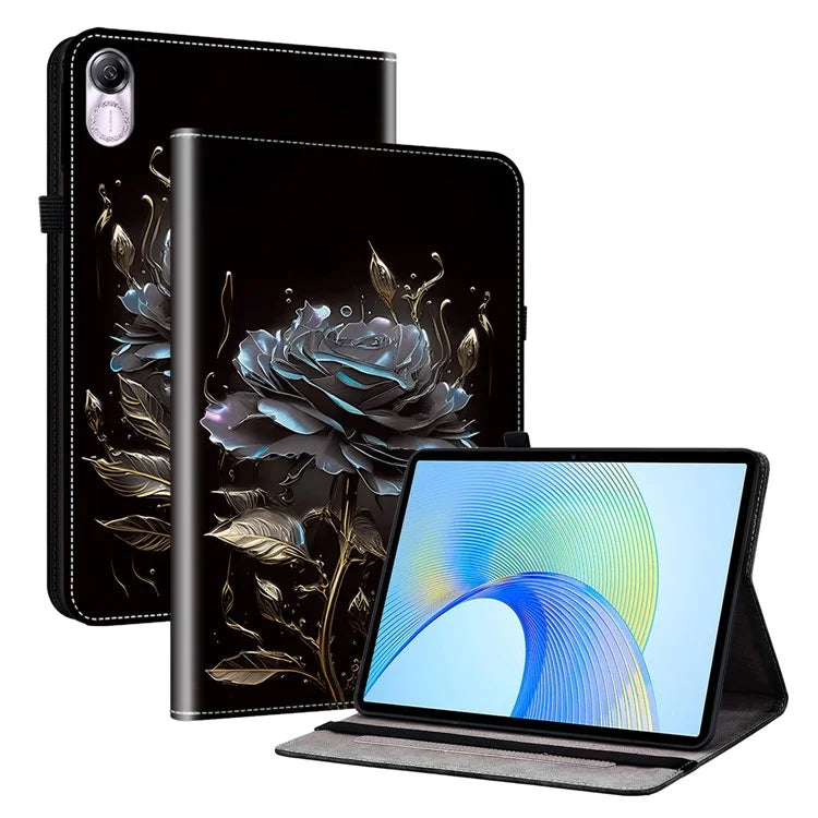 For Honor Pad X8 Pro / Pad X9 Case PU Leather Pattern Printed Tablet Cover with Stand