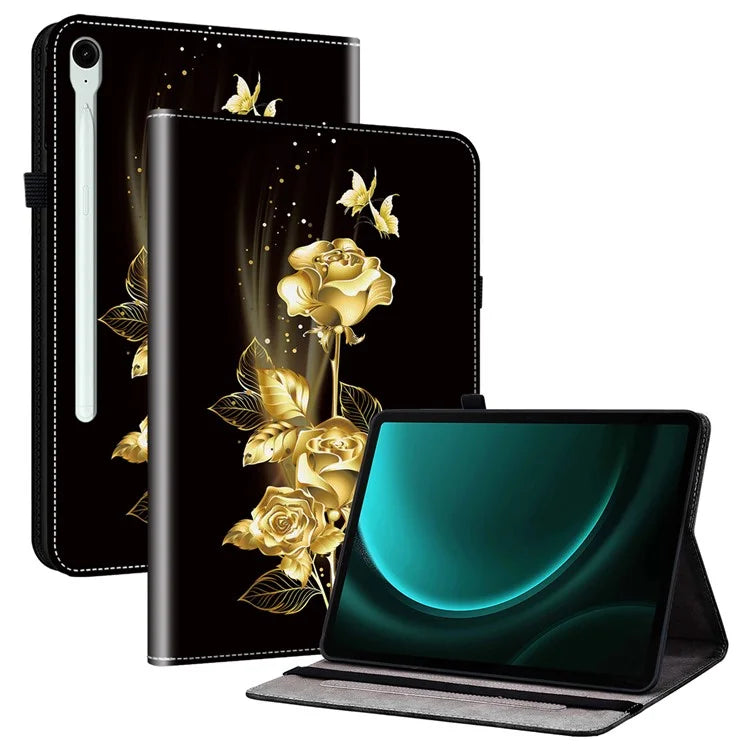 For Samsung Galaxy Tab S9 FE Cover Flip Card Holder Tablet Protective Case Pattern Printing Design
