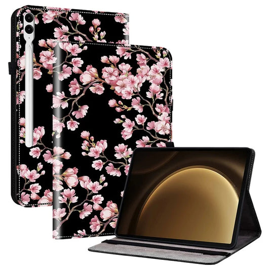 For Samsung Galaxy Tab S9+ / Tab S9 FE+ Case Flip Pattern Printing Card Holder Tablet Shell