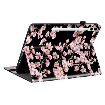 For Samsung Galaxy Tab S9+ / Tab S9 FE+ Case Flip Pattern Printing Card Holder Tablet Shell