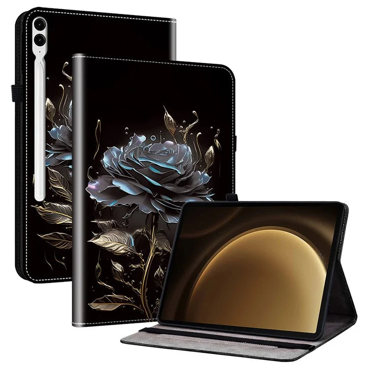 For Samsung Galaxy Tab S9+ / Tab S9 FE+ Case Flip Pattern Printing Card Holder Tablet Shell