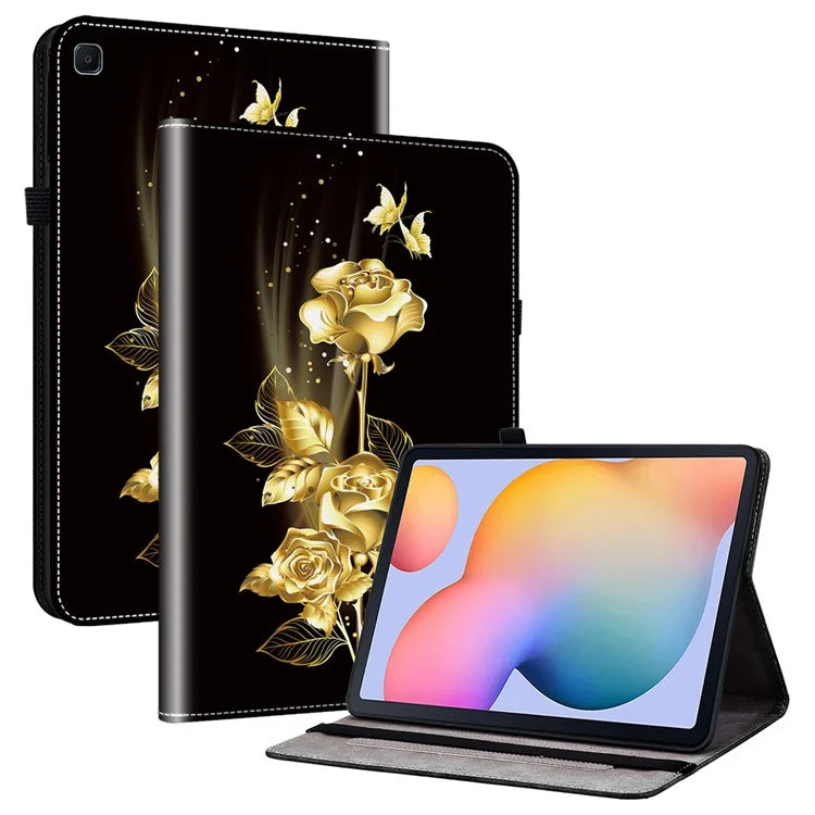 For Samsung Galaxy Tab S6 Lite (2020) / (2022) / (2024) Case Pattern Printing Tablet Stand Shell with Card Slots