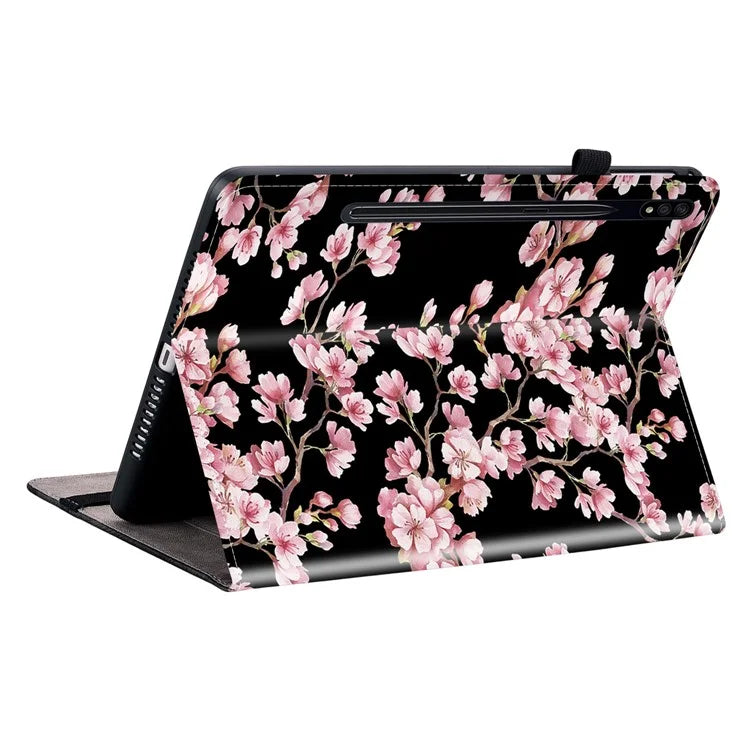 For Samsung Galaxy Tab S7 / S8 Cases Pattern Printing Flip Tablet Shell with Card Slot