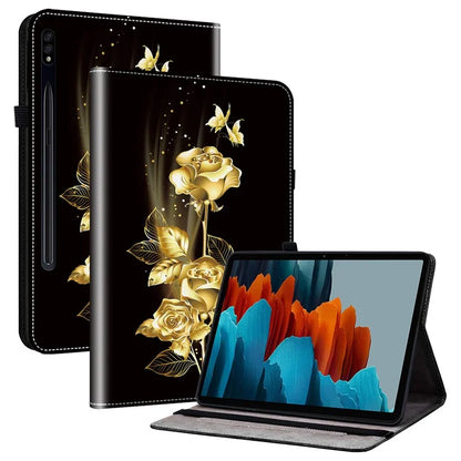 For Samsung Galaxy Tab S7 / S8 Cases Pattern Printing Flip Tablet Shell with Card Slot