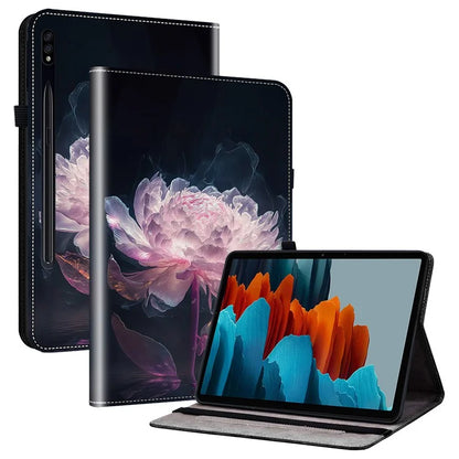 For Samsung Galaxy Tab S7 / S8 Cases Pattern Printing Flip Tablet Shell with Card Slot