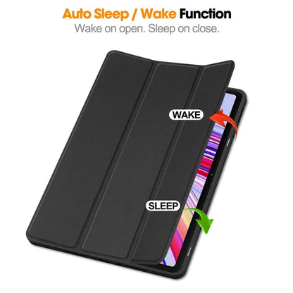 For Xiaomi Redmi Pad Pro / Redmi Pad Pro 5G / Poco Pad Tablet Case Tri-Fold Stand Shock-Absorbent Leather Cover with Pen Slot