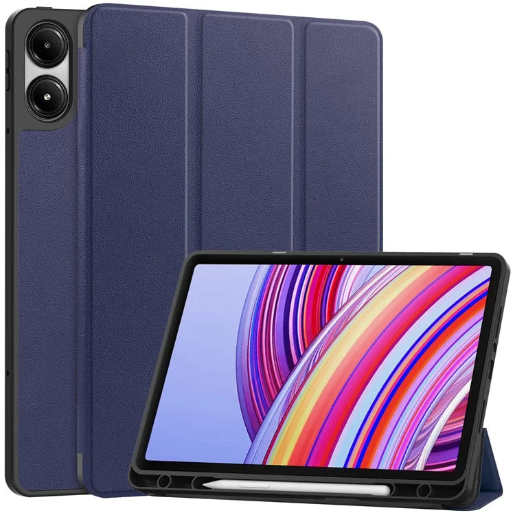 For Xiaomi Redmi Pad Pro / Redmi Pad Pro 5G / Poco Pad Tablet Case Tri-Fold Stand Shock-Absorbent Leather Cover with Pen Slot