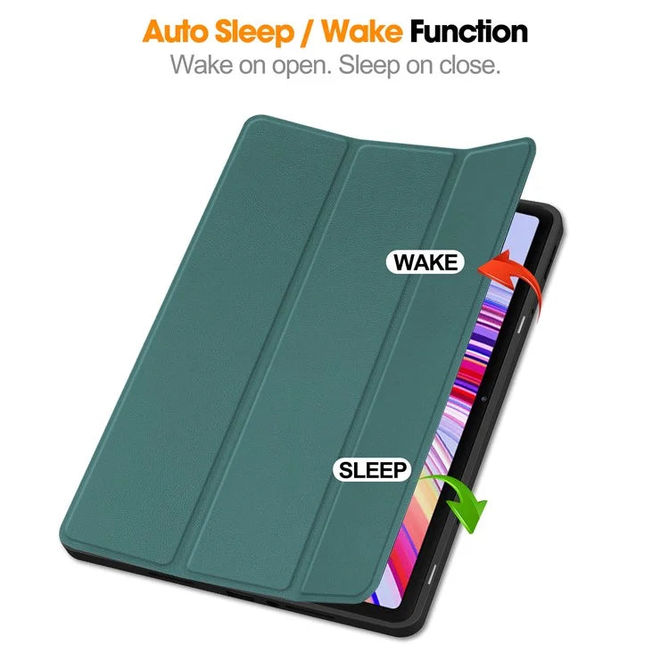 For Xiaomi Redmi Pad Pro / Redmi Pad Pro 5G / Poco Pad Tablet Case Tri-Fold Stand Shock-Absorbent Leather Cover with Pen Slot