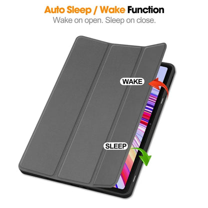 For Xiaomi Redmi Pad Pro / Redmi Pad Pro 5G / Poco Pad Tablet Case Tri-Fold Stand Shock-Absorbent Leather Cover with Pen Slot