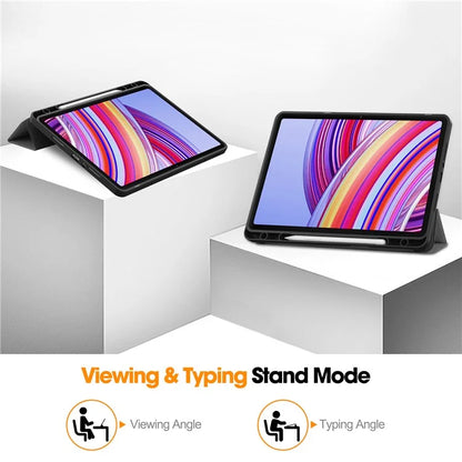 For Xiaomi Redmi Pad Pro / Redmi Pad Pro 5G / Poco Pad Tablet Case Tri-Fold Stand Shock-Absorbent Leather Cover with Pen Slot